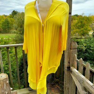 Lane Bryant Plus Size 26/28  Yellow Cardigan Wrapped Shawl with  Shirt High-Low